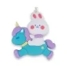 Figurine lapin et licorne turquoise de 6 × 6 cm