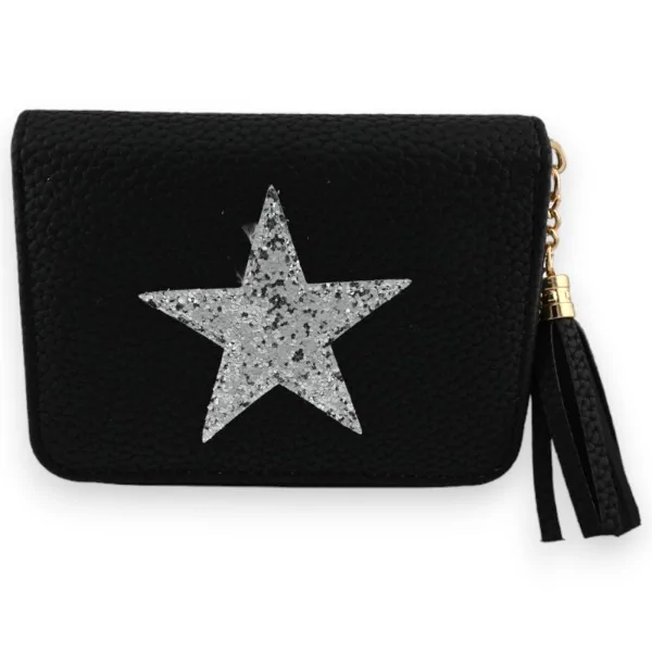 Portafoglio nero con stelle