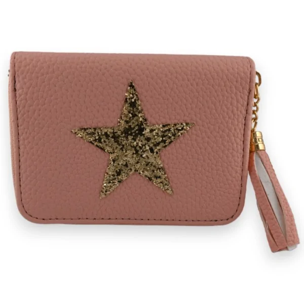 Portafoglio rosa con stelle