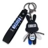 Porte-clés lapin COOLSO noir et bleu avec lanière