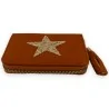 Camel Wallet with Golden Star | Elegant Fashion Accessory