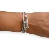 Pulsera de varias filas con strass y piedra blanca