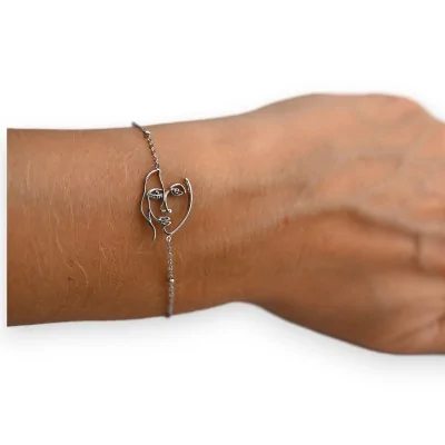 Silver steel face bracelet