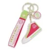 Porte-clés basket montante rose et vert anis avec lanière
