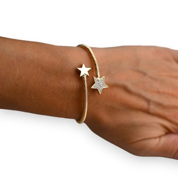 Bracciale dorato con doppia stella