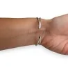 Bracelet Rigide Argenté Géométrique - Design Minimaliste & Élégant