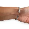 Bracelete Prateado Rígido com Strass - Joia Elegante para Mulher | Moda Tendência