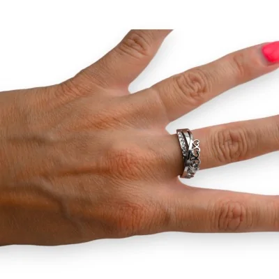 Anello con 3 cerchi intrecciati cuore