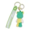 Porte-clés ourson vert et jaune pastel avec lanière CURRENT