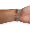 Starrer Silberner Spitzen-Armreif mit Strass | Eleganter Orientalischer Schmuck
