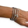 Bracelet argenté 8 rangs avec strass | Bijou élégant femme | Mode Tendance