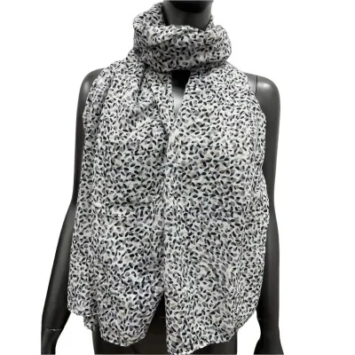 Foulard nero macchiato con dettagli oro e argento