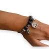 Bracelet Charms Arbre de Vie | Bijou Symbolique Noir et Argenté | Mode Tendance