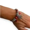 Pulsera de Charms Árbol de la Vida Rojo y Plateado | Joya Simbólica Elegante