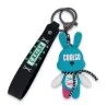 Porte-clés lapin COOLSO turquoise et rose avec lanière noire