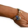 Gold & Blue Charm Bracelet | Elegant Rhinestone Charm | Trendy Fashion