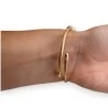 Pulseira Charm Dourada & Azul | Pingente de Strass Elegante | Moda Tendência