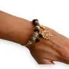 Charm-Armband Lebensbaum | Eleganter modischer Schmuck in Schwarz und Gold