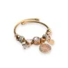 Starres Charm-Armband in Weiß und Gold mit Lebensbaum-Motiv