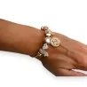 Pulsera Charm Árbol de la Vida | Joya Elegante en Oro Rosa y Blanco | Moda Tendencia