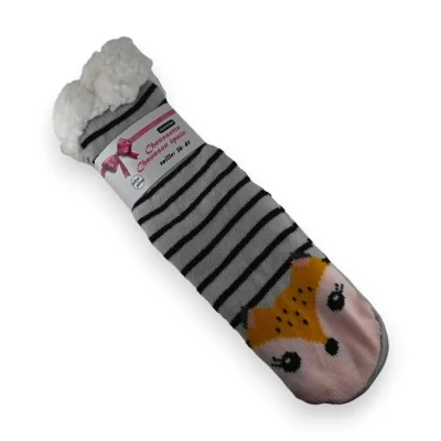 Meia-chinelo fofinho de raposa