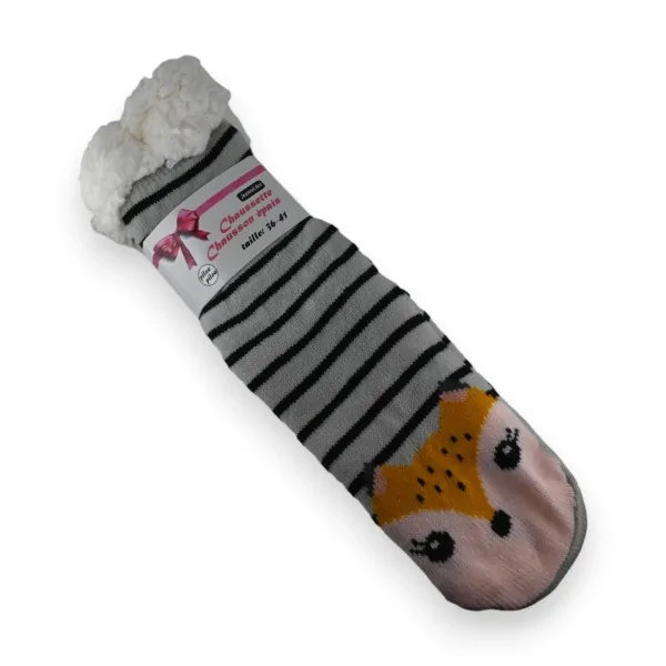 Calzino pantofola peluche volpe
