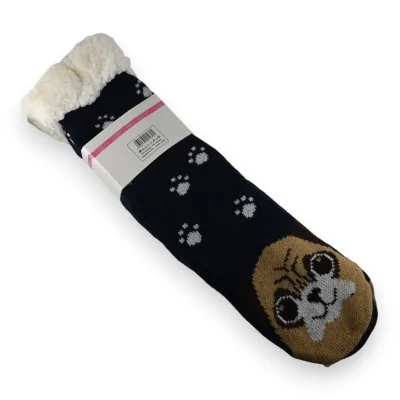 Calzino-pantofola imbottito per cani blu navy