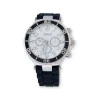 Montre ERNEST noire, cadran blanc à grands chiffres et lunette noire graduée