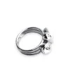 Steel Ring with 3 White Crystals | Elegant Women's Jewelry | Trendy Fashion