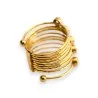 Anillo Espiral Dorado con Strass | Joya Tendencia Resorte Oro Mujer | Moda Tendencia