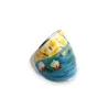 Bague Fantaisie Argentée Motif Peinture | Bijou Ajustable Artistique