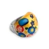 Anello Fantasia Dipinto a Mano - Gioiello Artigianale Elastico Multicolore