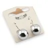 Silver ball steel earring