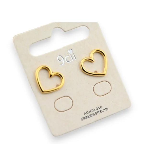 Gold-plated steel heart earring