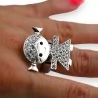 Bague Fantaisie Petite Fille en Strass | Bijou Ajustable Argenté Mode Tendance