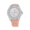 Damen-Armbanduhr ERNEST Silikon & Strass - Trendiges Lachsfarbenes Armband