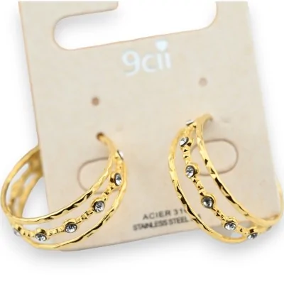 Brinco argola de aço dourado