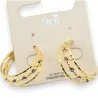 Boucles d'Oreilles Créoles Triple Anneaux Dorés & Strass | Mode Tendance