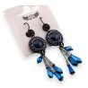 Boucles d'Oreilles Pendantes Noir et Bleu | Bijoux Fantaisie Élégants