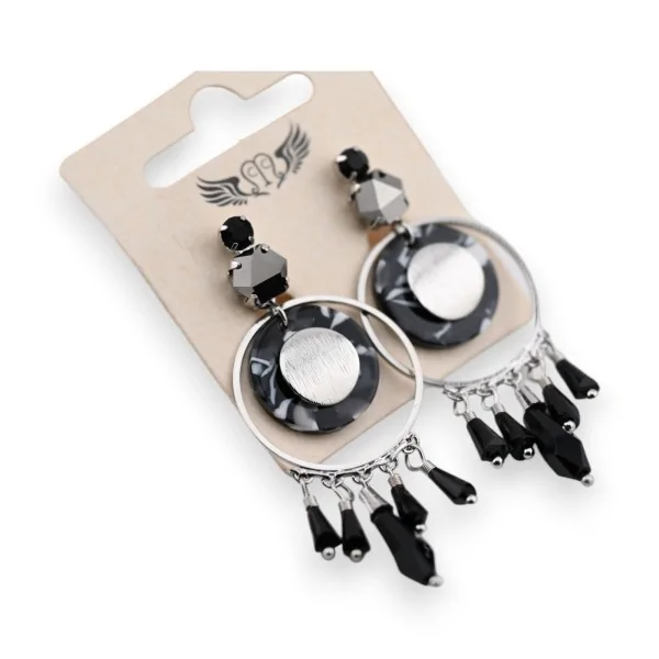 Pendiente plateado colgante bohemio chic