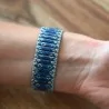 Reloj de Mujer Ernest con Pulsera Elástica Azul Motivos Geométricos | Moda Tendencia