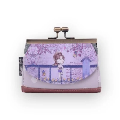 Purple-toned wallet with metal clasps Sweet & Candy