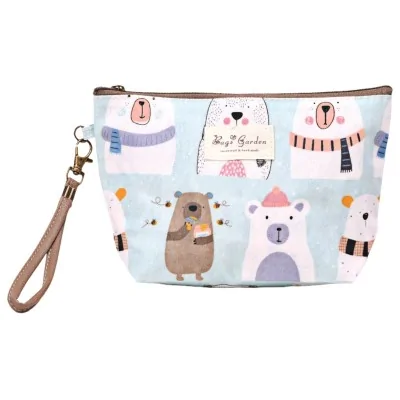 Bolsa de maquillaje con osito azul
