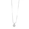 Collier Coeur Céramique & Strass | Bijou Fantaisie Argenté Saint Valentin