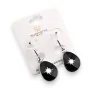 Boucles d'Oreilles Pendantes Pierre Noire et Étoile | Bijoux Élégants