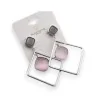 Boucles d'Oreilles Pendantes Géométriques Argent Pierre Rose | Mode Tendance