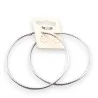 Silver steel striped hoop earring