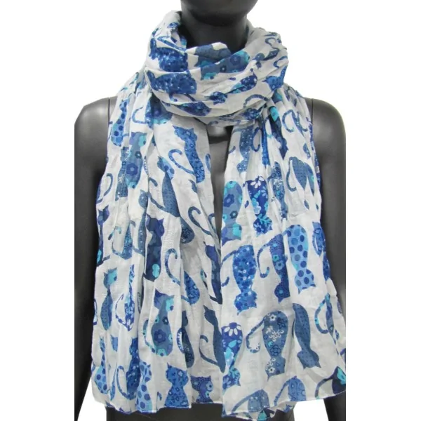 Pañuelo de gato patchwork degradado azul para mujer