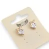 Boucles d'oreilles fantaisie dorées nœud cristal | Bijoux élégants femme