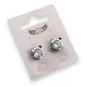 Boucles d'oreille chat argentées - Bijoux fantaisie originaux avec strass